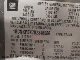 2011 Chevrolet Silverado 1500 Work Truck with VIN 1GCNKPEX7BZ346088, listed as a IAAI auction lot 41482727 with 110,475 mi miles. Bid and sale history available at carsss.com. Image 9.