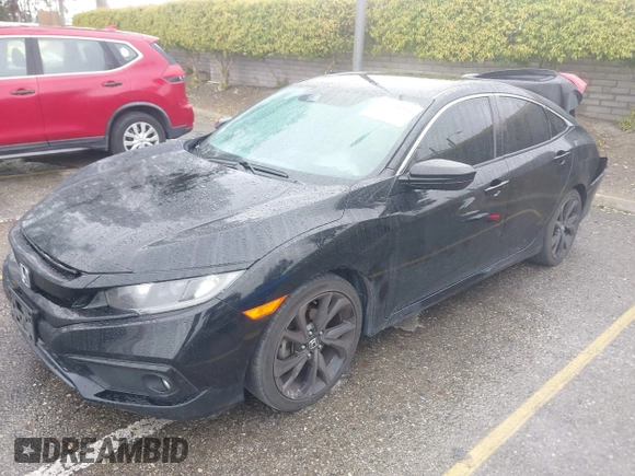 2020 Honda Civic Sedan Sport with VIN 19XFC2F85LE211765, listed as a IAAI auction lot 41765233 with 77,751 mi miles. Bid and sale history available at carsss.com. Image 18.