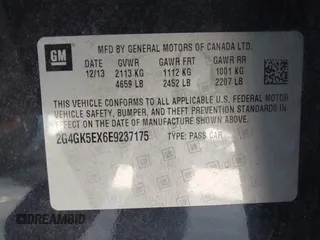2014 Buick Regal with VIN 2G4GK5EX6E9237175, listed as a IAAI auction lot 41338402 with 129,145 mi miles. Bid and sale history available at carsss.com. Image 9.