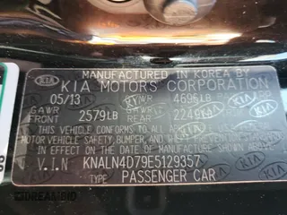 2014 Kia Cadenza Premium with VIN KNALN4D79E5129357, listed as a Copart auction lot 63249684 with 96,664 mi miles and Salvage Title. Bid and sale history available at carsss.com. Image 12.