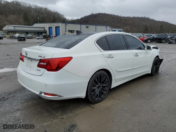 2016 Acura RLX Advance Pkg with VIN JH4KC1F97GC001116, listed as a Copart auction lot 86810424 with 135,029 mi miles and Salvage Title. Bid and sale history available at carsss.com. Image 3.
