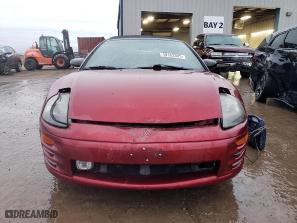 2001 Mitsubishi Eclipse GT with VIN 4A3AE55H31E002215, listed as a Copart auction lot 43162935 with 168,713 mi miles and Salvage Title. Bid and sale history available at carsss.com. Image 5.