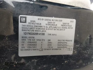 2008 Cadillac Escalade z VIN 1GYFK63828R141386, wystawiony jako IAAI lot #42069821 z przebiegiem Nie podano mil oraz . Historia ofert i sprzedaży dostępna na DreamBid. Obrazek 9.