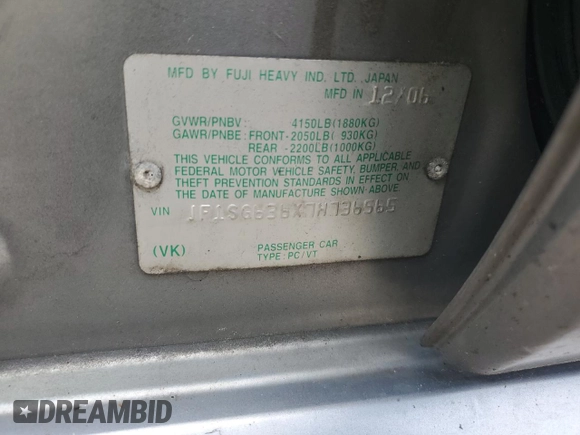 2007 Subaru Forester X with VIN JF1SG636X7H736565, listed as a Copart auction lot 57858994 with 183,818 mi miles and Salvage Title. Bid and sale history available at carsss.com. Image 13.