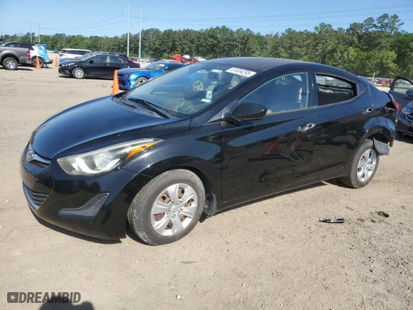 2016 Hyundai Elantra SE with VIN KMHDH4AE0GU647038, listed as a Copart auction lot 51534295 with 0 mi miles and Salvage Title. Bid and sale history available at carsss.com. Image 1.