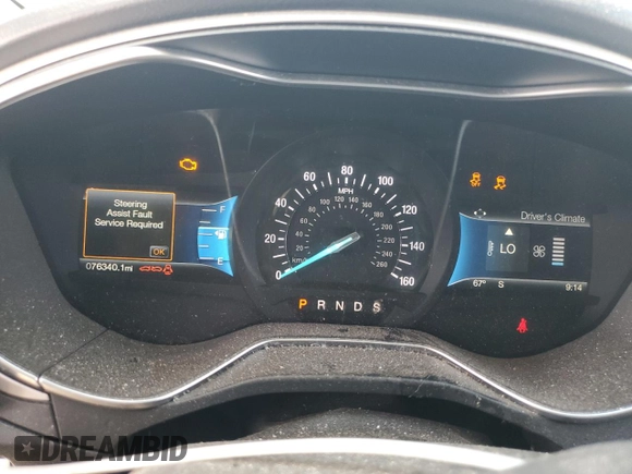 2016 Ford Fusion SE with VIN 3FA6P0H78GR187169, listed as a Copart auction lot 55984855 with 76,340 mi miles and Salvage title. Bid and sale history available at DreamBid. Image 9.