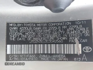 2012 Toyota Prius Two z VIN JTDZN3EU3C3042560, wystawiony jako IAAI lot #42409918 z przebiegiem 182 875 mil mil oraz . Historia ofert i sprzedaży dostępna na DreamBid. Obrazek 9.