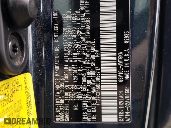 2013 Toyota Venza LE with VIN 4T3ZK3BB0DU056717, listed as a Copart auction lot 53829495 with 161,694 mi miles and Salvage Title. Bid and sale history available at carsss.com. Image 12.