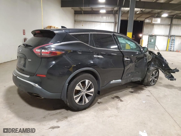 2021 Nissan Murano S with VIN 5N1AZ2AS9MC115976, listed as a Copart auction lot 83473544 with 45,793 mi miles and Salvage Title. Bid and sale history available at carsss.com. Image 3.