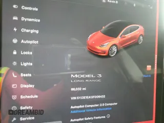 2018 Tesla Model 3 Long Range Battery with VIN 5YJ3E1EA1JF006432, listed as a Copart auction lot 47820855 with 66,032 mi miles and Salvage Title. Bid and sale history available at DreamBid. Image 9.
