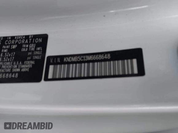 2021 Kia Sedona LX with VIN KNDMB5C13M6668648, listed as a IAAI auction lot 41785324 with 52,301 mi miles. Bid and sale history available at carsss.com. Image 9.