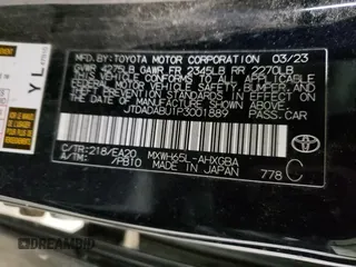 2023 Toyota Prius LE with VIN JTDADABU1P3001889, listed as a Copart auction lot 47177665 with 45,439 mi miles and Salvage Title. Bid and sale history available at DreamBid. Image 13.