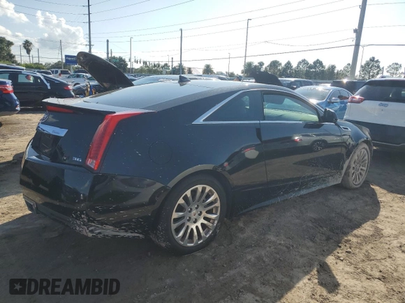 2012 Cadillac CTS Coupe Performance with VIN 1G6DL1E31C0111827, listed as a Copart auction lot 73833344 with 0 mi miles and Salvage Title. Bid and sale history available at carsss.com. Image 3.