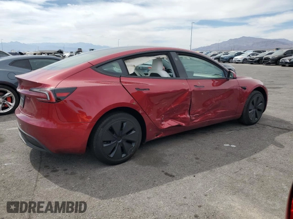 2025 Tesla Model 3 Long Range с VIN 5YJ3E1EA6SF908026, выставлен на аукционе Copart как лот 52297095 с пробегом 3 635 миль миль и Списание • Salvage title. История ставок и продаж доступна на DreamBid. Изображение 3.