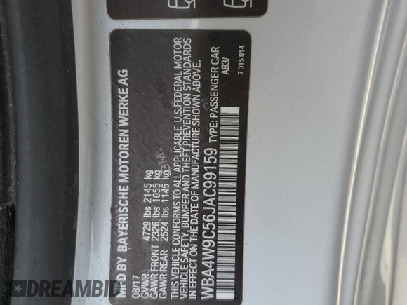 2018 BMW 4 Series 440i xDrive z VIN WBA4W9C56JAC99159, wystawiony jako Copart lot #79561174 z przebiegiem 77 429 mil mil oraz Szkoda całkowita • Salvage title. Historia ofert i sprzedaży dostępna na DreamBid. Obrazek 12.