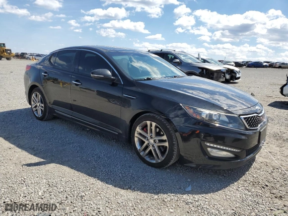 2013 Kia Optima SX with VIN 5XXGR4A61DG104452, listed as a Copart auction lot 50348135 with 193,986 mi miles and Salvage Title. Bid and sale history available at carsss.com. Image 4.