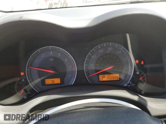 2010 Toyota Corolla with VIN 2T1BU4EE8AC427717, listed as a Copart auction lot 57528435 with 142,826 mi miles and Salvage title. Bid and sale history available at DreamBid. Image 9.