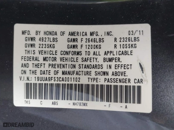 2012 Acura TL Tech Auto with VIN 19UUA9F53CA001102, listed as a IAAI auction lot 41511584 with 116197 miles. Bid and sale history available at carsss.com. Image 9.