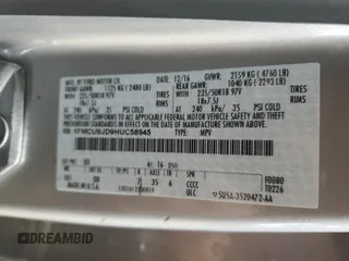 2017 Ford Escape Titanium with VIN 1FMCU9JD9HUC58945, listed as a Copart auction lot 52341485 with 31,074 mi miles and Salvage Title. Bid and sale history available at carsss.com. Image 13.