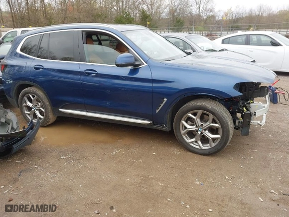 2024 BMW X3 xDrive30i with VIN 5UX53DP01R9V50339, listed as a IAAI auction lot 41892898 with 25,146 mi miles. Bid and sale history available at carsss.com. Image 1.
