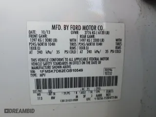 2014 Ford Explorer XLT with VIN 1FM5K7D82EGB10549, listed as a Copart auction lot 48512205 with 134,551 mi miles and Salvage Title. Bid and sale history available at carsss.com. Image 16.