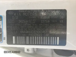 2013 Kia Optima Hybrid LX with VIN KNAGM4AD3D5060467, listed as a Copart auction lot 76614304 with 152,389 mi miles and Salvage Title. Bid and sale history available at carsss.com. Image 12.