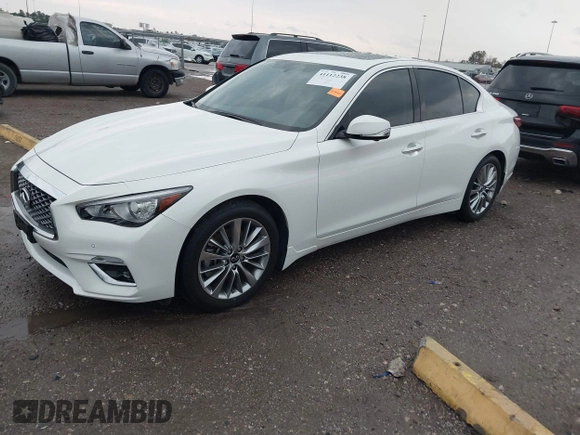 2024 Infiniti Q50 Luxe with VIN JN1EV7BP2RM600585, listed as a IAAI auction lot 41112238 with 5,016 mi miles and . Bid and sale history available at DreamBid. Image 20.