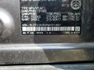 2023 Honda HR-V LX with VIN 3CZRZ2H3XPM101491, listed as a Copart auction lot 58654185 with Not provided miles and Salvage title. Bid and sale history available at DreamBid. Image 14.