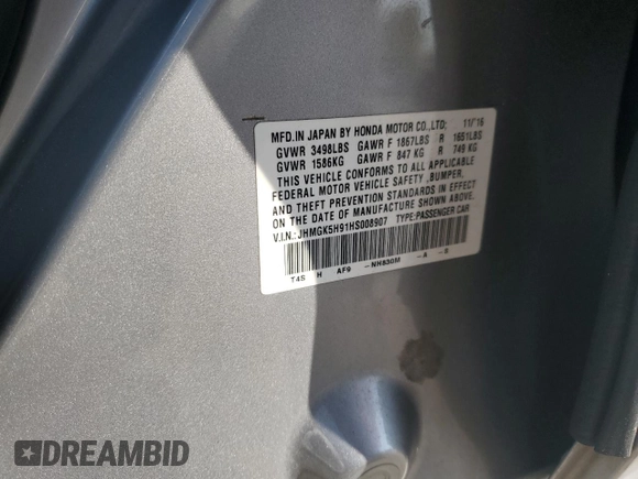 2017 Honda Fit EX-L с VIN JHMGK5H91HS008907, выставлен на аукционе Copart как лот 61505455 с пробегом 96 840 миль миль и Списание • Salvage title. История ставок и продаж доступна на DreamBid. Изображение 12.