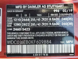 2019 Mercedes-Benz GLC with VIN WDC0J6EB0KF609884, listed as a Copart auction lot 46167775 with 43,011 mi miles and Salvage Title. Bid and sale history available at carsss.com. Image 13.