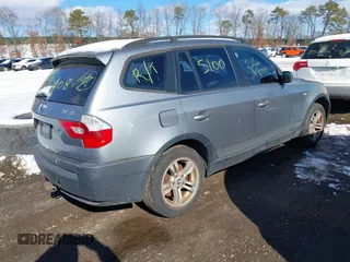 2004 BMW X3 2.5i with VIN WBXPA73454WA77734, listed as a IAAI auction lot 41550395 with 999,999 mi miles. Bid and sale history available at carsss.com. Image 4.