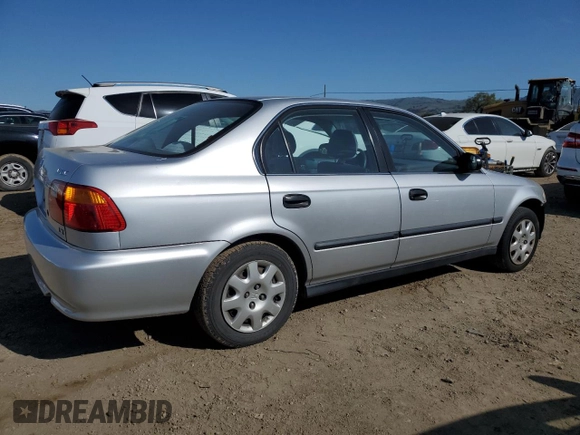 1999 Honda Civic LX with VIN 2HGEJ6677XH506586, listed as a Copart auction lot 48595735 with 86,159 mi miles and Salvage Title. Bid and sale history available at carsss.com. Image 3.