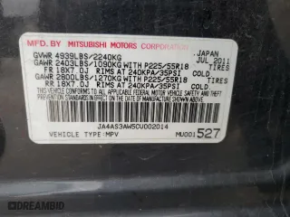 2012 Mitsubishi Outlander SE with VIN JA4AS3AW5CU002014, listed as a Copart auction lot 89164345 with 164,839 mi miles and Salvage Title. Bid and sale history available at carsss.com. Image 14.
