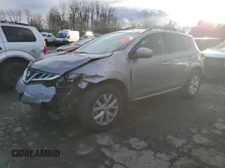 2012 Nissan Murano S with VIN JN8AZ1MWXCW203434, listed as a Copart auction lot 45884175 with 61,652 mi miles and Salvage Title. Bid and sale history available at DreamBid. Image 1.