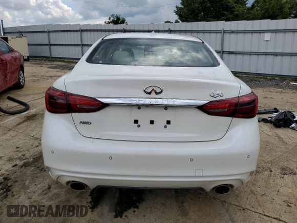 2020 Infiniti Q50 Luxe z VIN JN1EV7AR8LM252625, wystawiony jako Copart lot #58925685 z przebiegiem 7 097 mil mil oraz Szkoda całkowita • Salvage title. Historia ofert i sprzedaży dostępna na DreamBid. Obrazek 6.