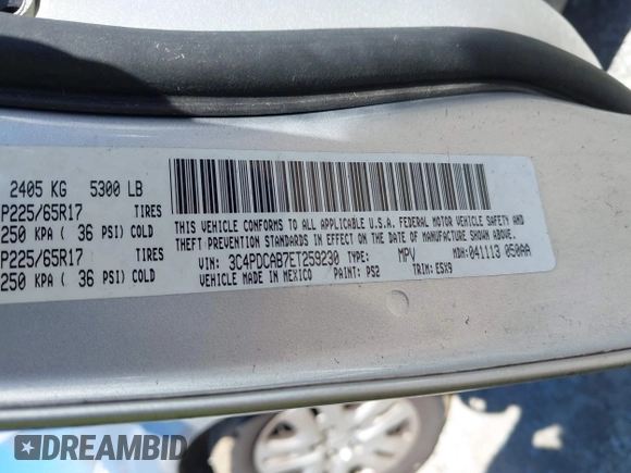 2014 Dodge Journey American Value Pkg with VIN 3C4PDCAB7ET259230, listed as a IAAI auction lot 41675179 with 151,386 mi miles. Bid and sale history available at carsss.com. Image 9.