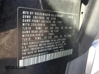 2012 Volkswagen Tiguan SE with VIN WVGAV7AX8CW604211, listed as a Copart auction lot 54794535 with 111,622 mi miles and Clean Title. Bid and sale history available at DreamBid. Image 13.