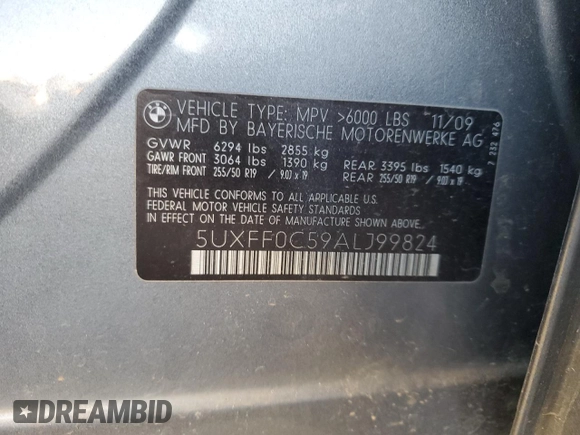 2010 BMW X5 35d with VIN 5UXFF0C59ALJ99824, listed as a Copart auction lot 42263635 with 164,302 mi miles and Clean Title. Bid and sale history available at carsss.com. Image 13.