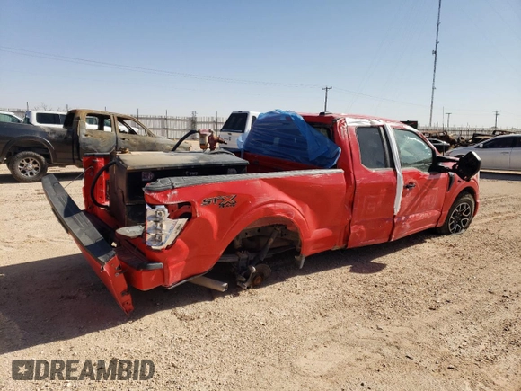 2022 Ford F-150 XL with VIN 1FTEX1EP5NKE34956, listed as a Copart auction lot 85719704 with 41,789 mi miles and Salvage title. Bid and sale history available at DreamBid. Image 3.