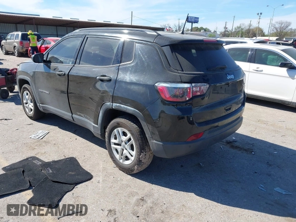 2018 Jeep Compass Sport with VIN 3C4NJCABXJT214907, listed as a IAAI auction lot 41814215 with 96,111 mi miles and . Bid and sale history available at DreamBid. Image 3.