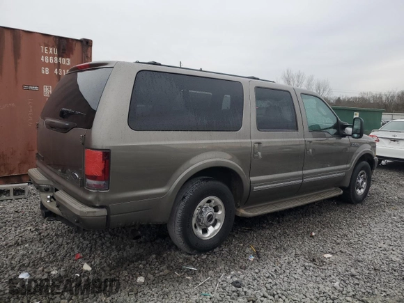 2003 Ford Excursion Limited z VIN 1FMNU42S03EA42266, wystawiony jako Copart lot #41769595 z przebiegiem Nie podano mil oraz Szkoda całkowita • Salvage title. Historia ofert i sprzedaży dostępna na DreamBid. Obrazek 3.
