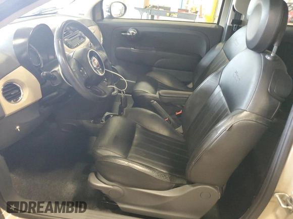 2012 FIAT 500 Lounge with VIN 3C3CFFER4CT382843, listed as a Copart auction lot 63060105 with 94,660 mi miles and Salvage title. Bid and sale history available at DreamBid. Image 7.