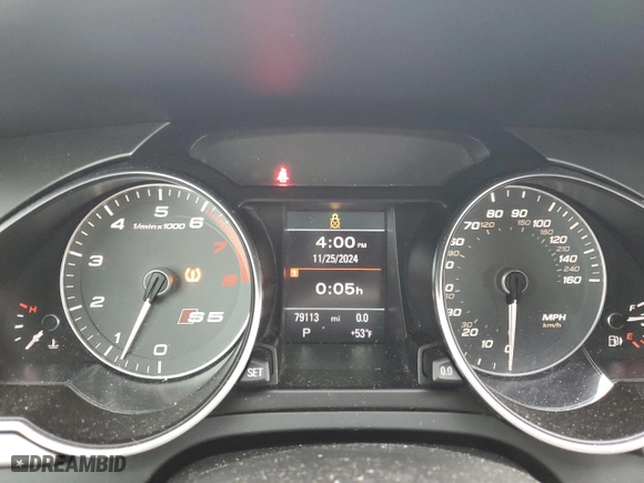 2013 Audi S5 Premium Plus with VIN WAUCGAFH8DN008302, listed as a Copart auction lot 82391484 with 79,113 mi miles and Salvage Title. Bid and sale history available at carsss.com. Image 9.