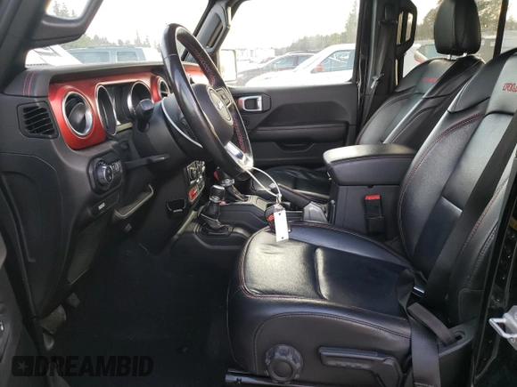 2021 Jeep Gladiator Rubicon with VIN 1C6JJTBG5ML500423, listed as a Copart auction lot 46954765 with 82,483 mi miles and Salvage title. Bid and sale history available at DreamBid. Image 7.