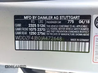 2018 Mercedes-Benz E-Class E 300 with VIN WDDZF4JB0JA472648, listed as a IAAI auction lot 41843995 with 128,590 mi miles. Bid and sale history available at carsss.com. Image 9.