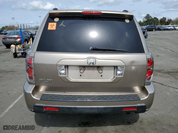 2007 Honda Pilot EX with VIN 5FNYF28447B034832, listed as a Copart auction lot 51956045 with 0 mi miles and Salvage Title. Bid and sale history available at carsss.com. Image 6.