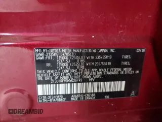 2019 Toyota RAV4 Adventure with VIN 2T3J1RFV0KW026749, listed as a Copart auction lot 59616325 with 46,419 mi miles and Salvage title. Bid and sale history available at DreamBid. Image 14.