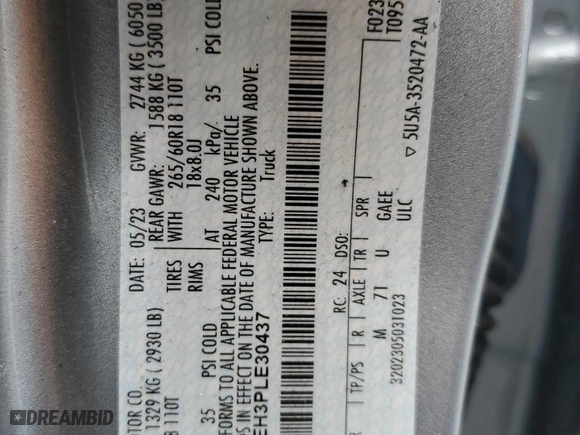 2023 Ford Ranger XL with VIN 1FTER4EH3PLE30437, listed as a Copart auction lot 45945975 with 21,535 mi miles and Salvage Title. Bid and sale history available at carsss.com. Image 12.
