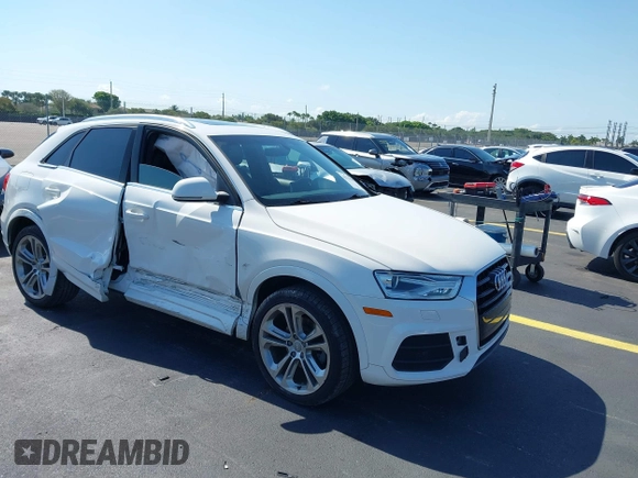 2016 Audi Q3 Premium Plus with VIN WA1BFCFS0GR014028, listed as a IAAI auction lot 42274987 with 64,667 mi miles and . Bid and sale history available at DreamBid. Image 1.