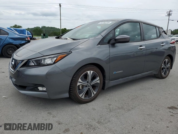 2018 Nissan LEAF SV with VIN 1N4AZ1CP9JC308525, listed as a Copart auction lot 54156725 with 4,596 mi miles and Salvage title. Bid and sale history available at DreamBid. Image 1.